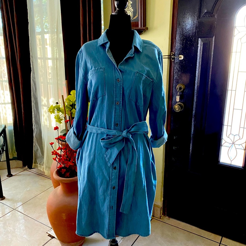 Velvet heart sleeve shirt dress Size S
